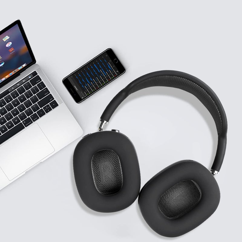 SoloWIT Sweat Proof Silicone Ear Cover for AirPods Max, Comfortable Fit for Gym Exercise, Easy to Clean, No Sound Quality Loss - Black - Image 2